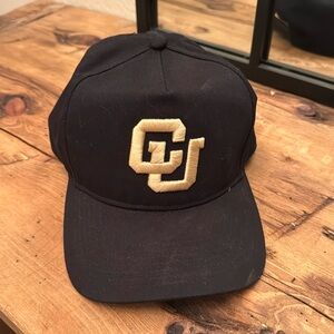 New men’s University of Colorado hat. Black and gold. One size fits most.